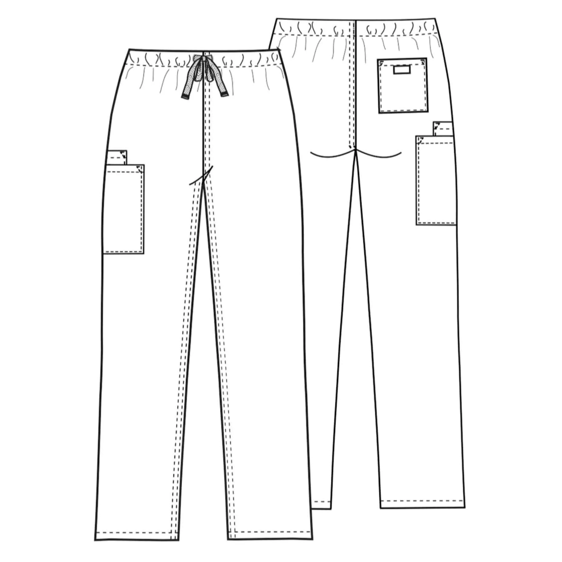 Cherokee Workwear 4100 Scrubs Pants Unisex Drawstring Cargo Eggplant
