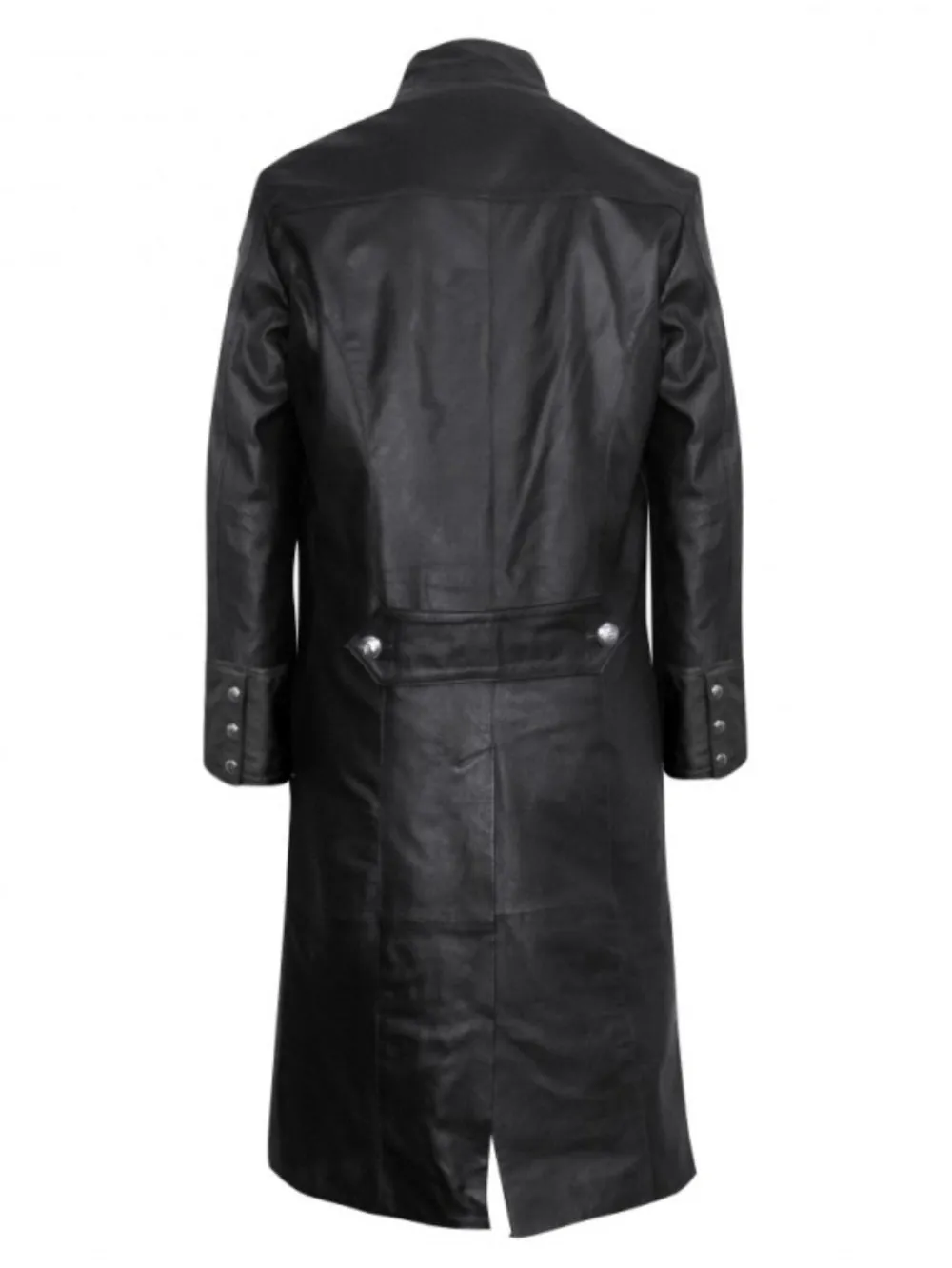 Classy Military Style Leather Coat for Men