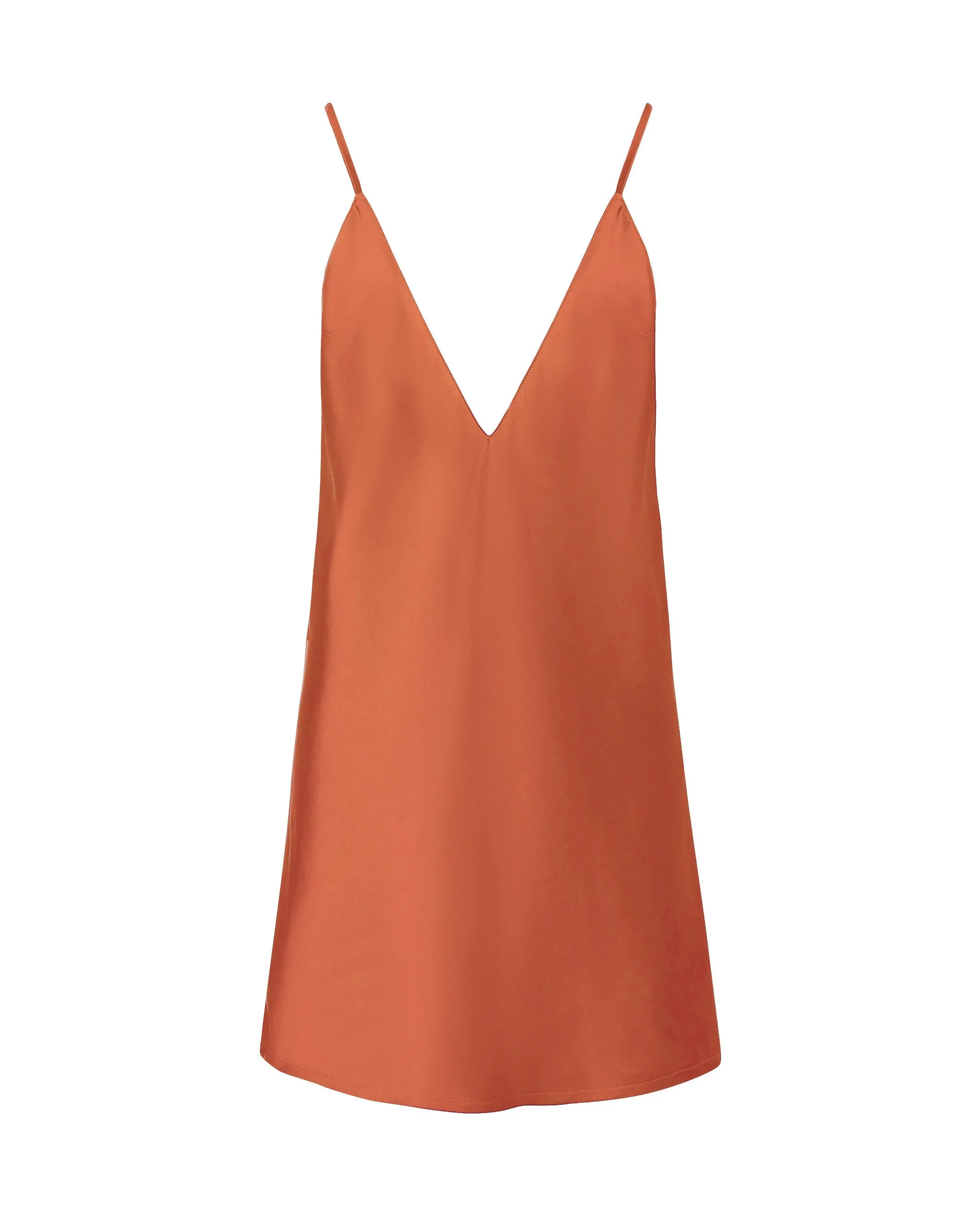 Clea Satin Chemise Baked Clay