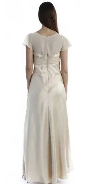 CLEARANCE - Cinderella Divine 7302 Long Dress Chiffon Cap Sleeve (Size M)