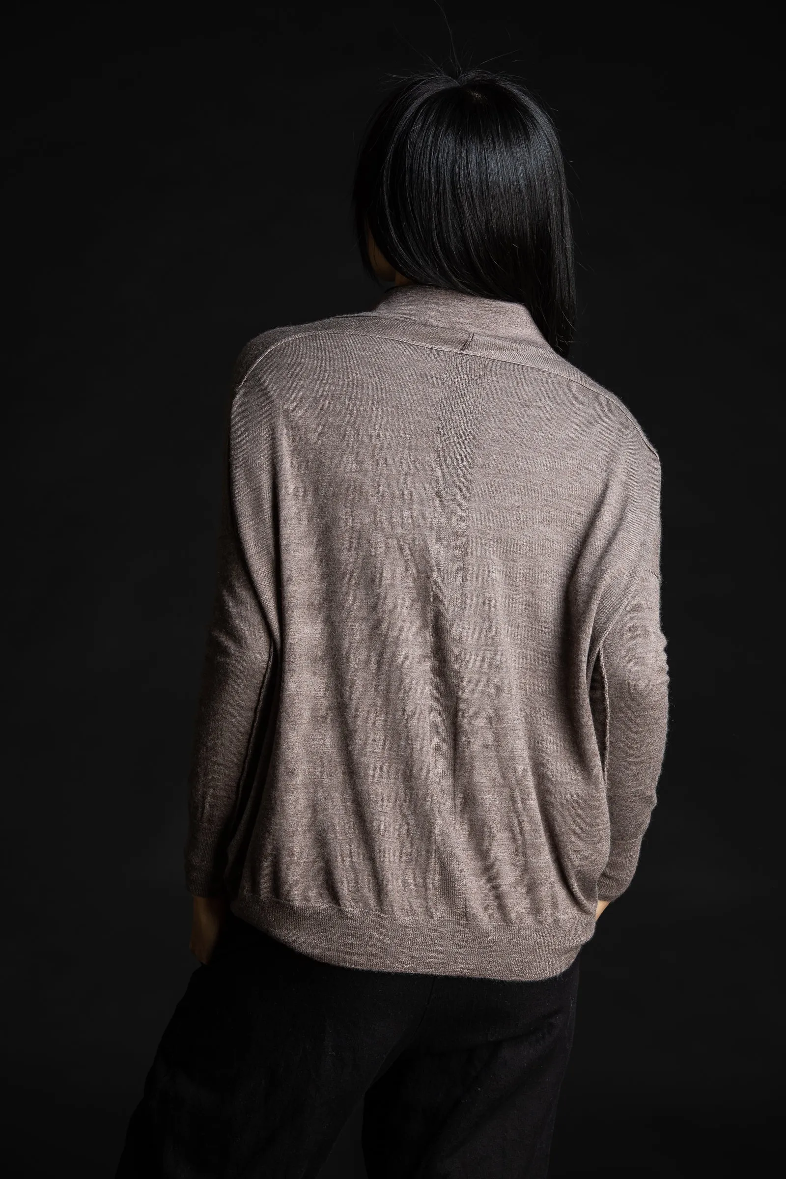 Collared Cardigan, Driftwood