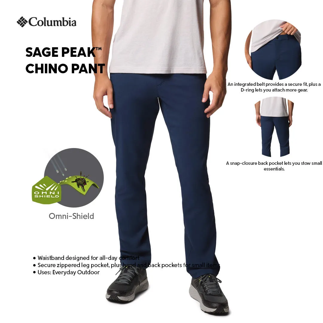 Columbia Mens Navy Blue Omni-Shield Sage Peak Chino Pant