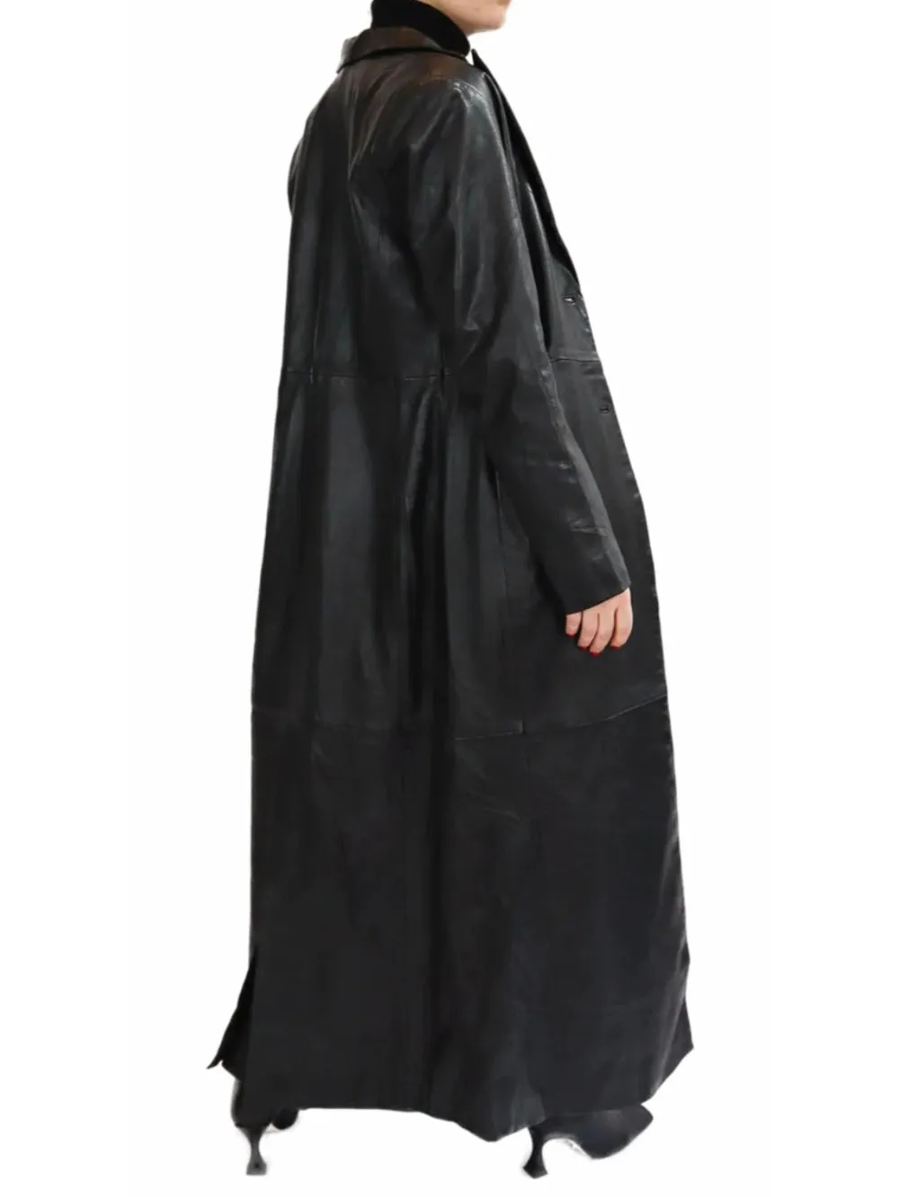 Contemporary Luxe Leather Trench Coat for Women