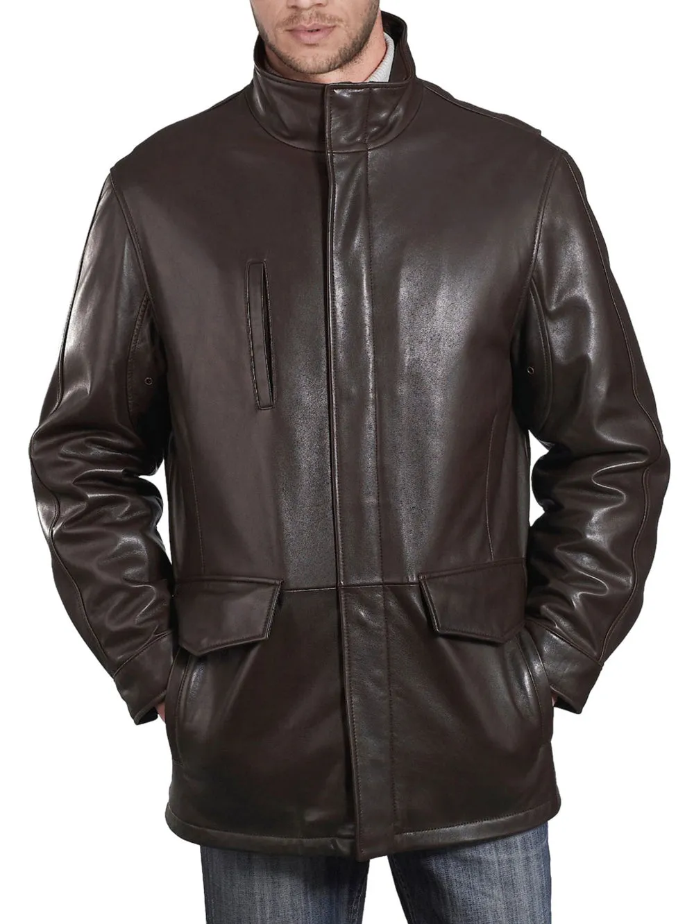 Contemporary Trend Leather Coat for Men