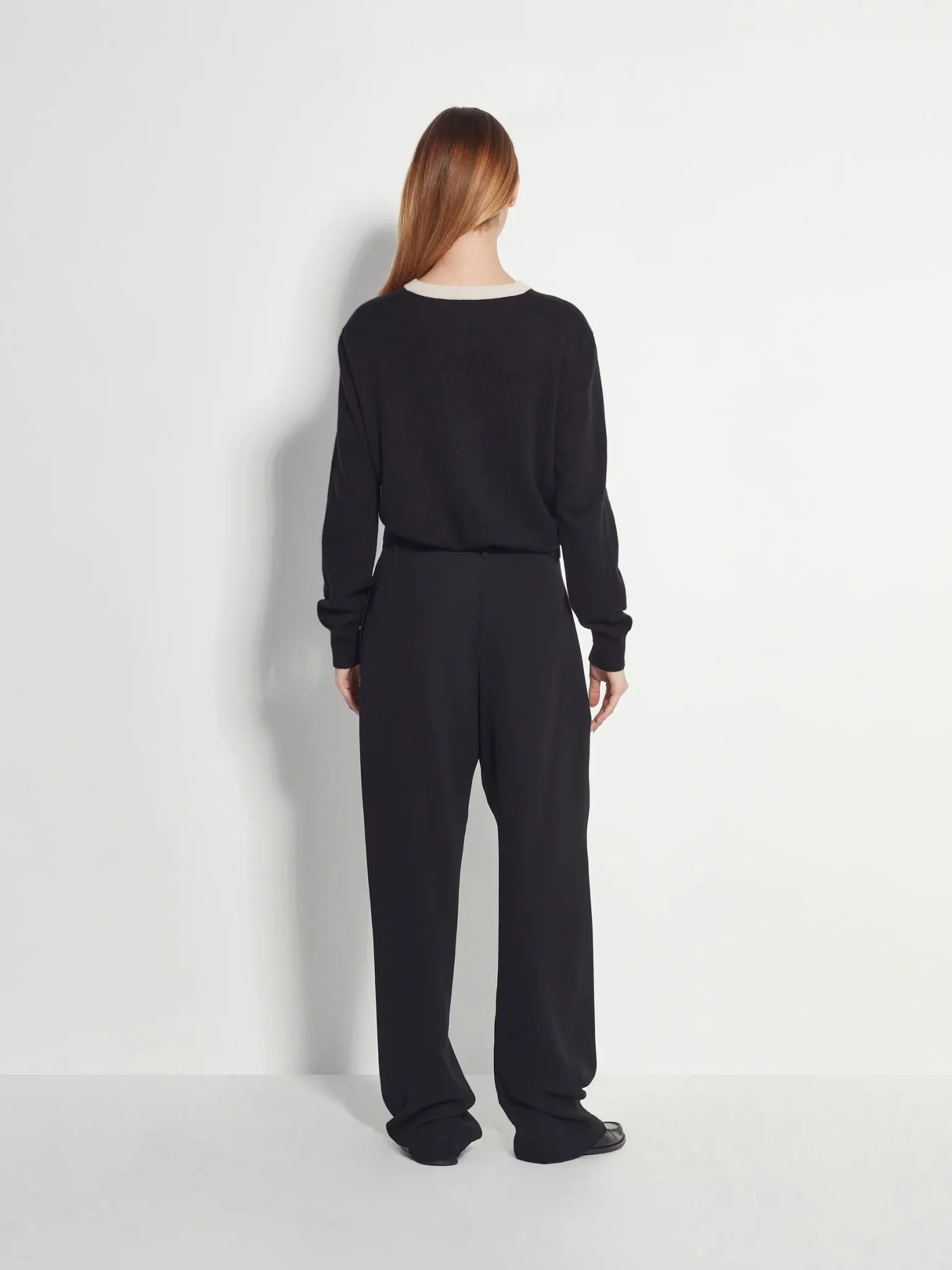 Contrast Twin Cashmere Cardi | Oreo