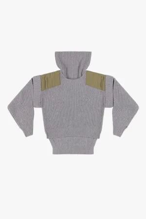 Convertible Rib Crew Jumper - Heather Grey