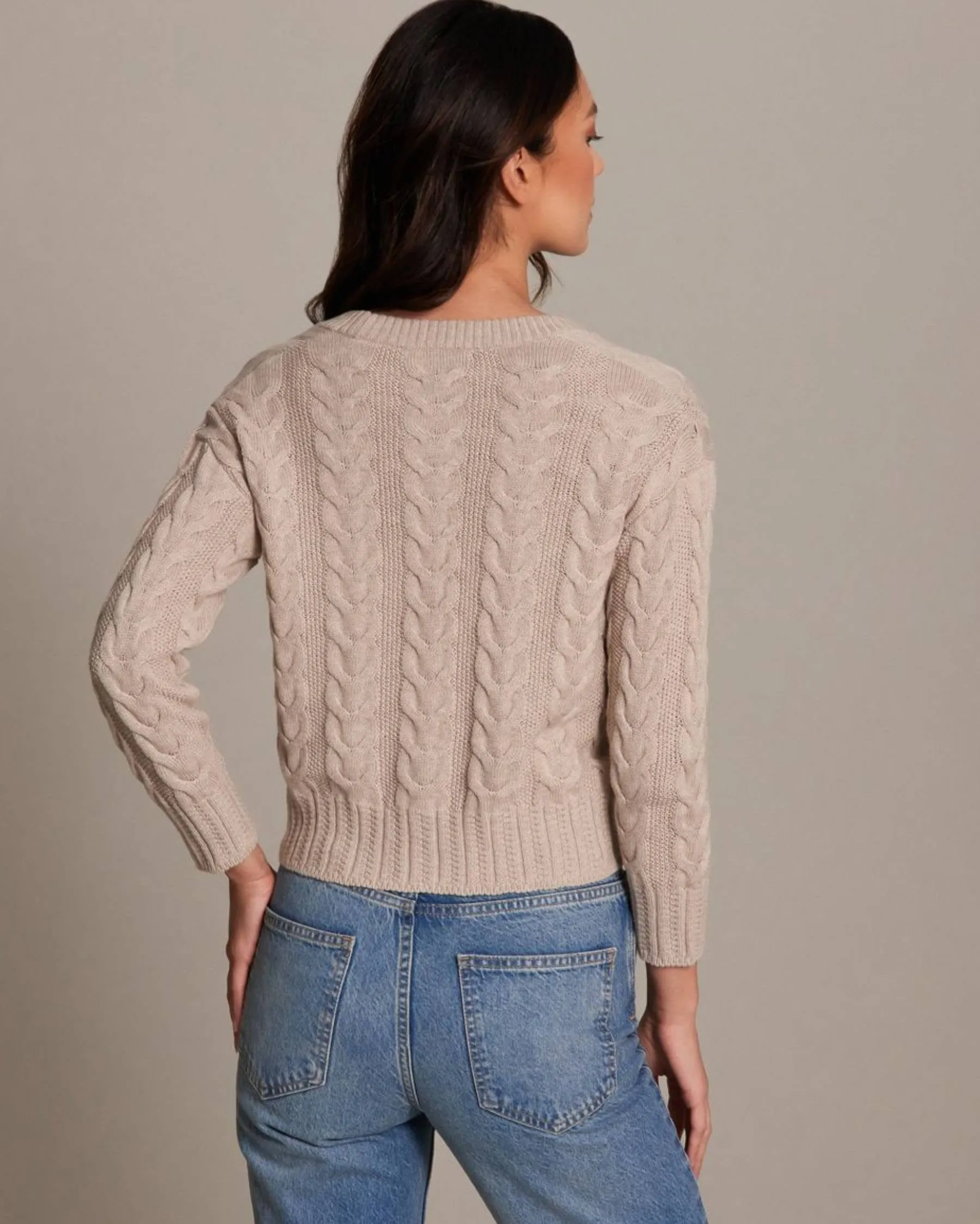 Cotton Cashmere Cable Knit Cardigan