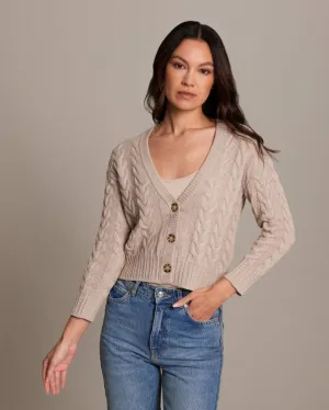 Cotton Cashmere Cable Knit Cardigan
