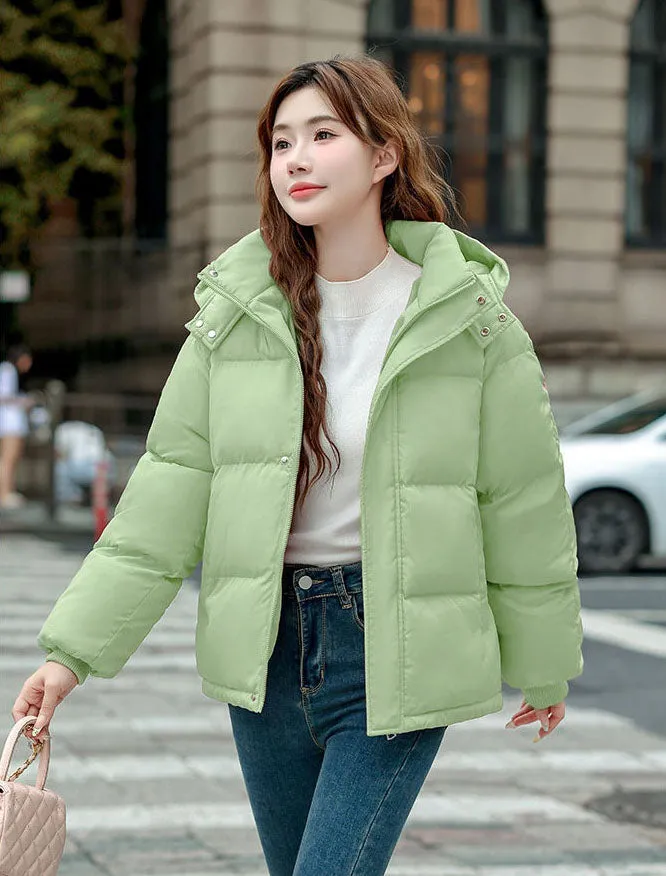 Cozy Boxy Fit Relaxed-Fit Padded Puffer Jacket for Women