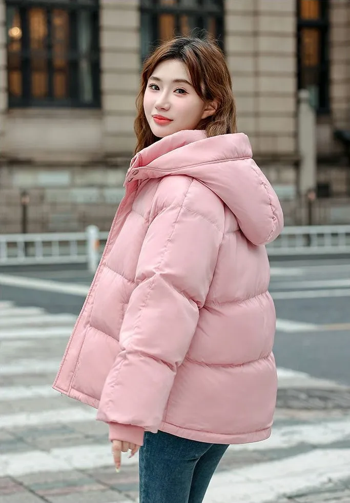 Cozy Boxy Fit Relaxed-Fit Padded Puffer Jacket for Women