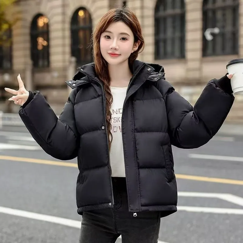 Cozy Boxy Fit Relaxed-Fit Padded Puffer Jacket for Women