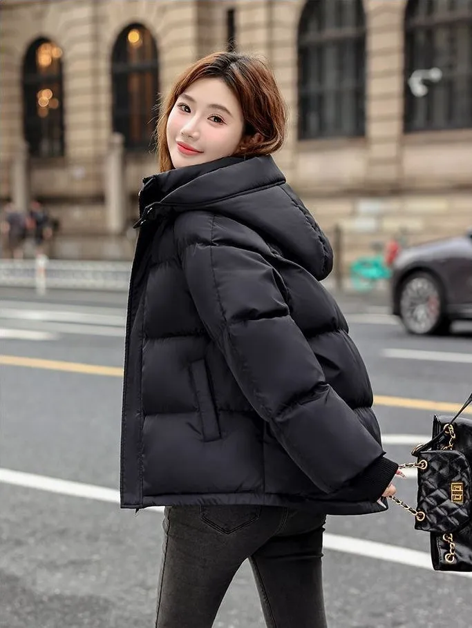 Cozy Boxy Fit Relaxed-Fit Padded Puffer Jacket for Women