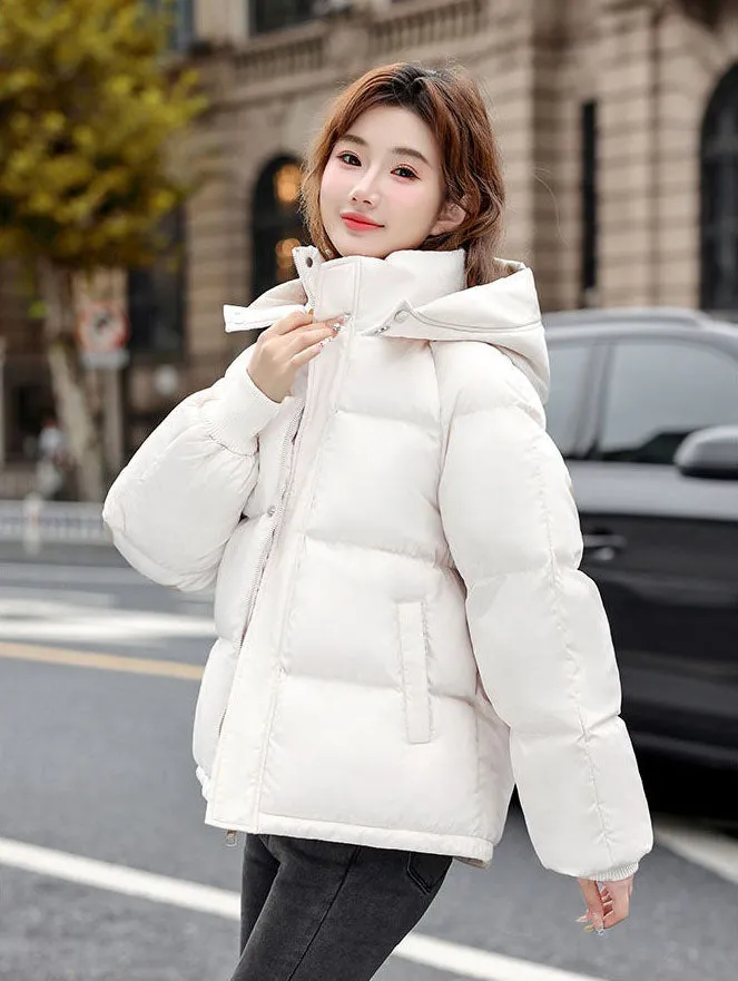 Cozy Boxy Fit Relaxed-Fit Padded Puffer Jacket for Women