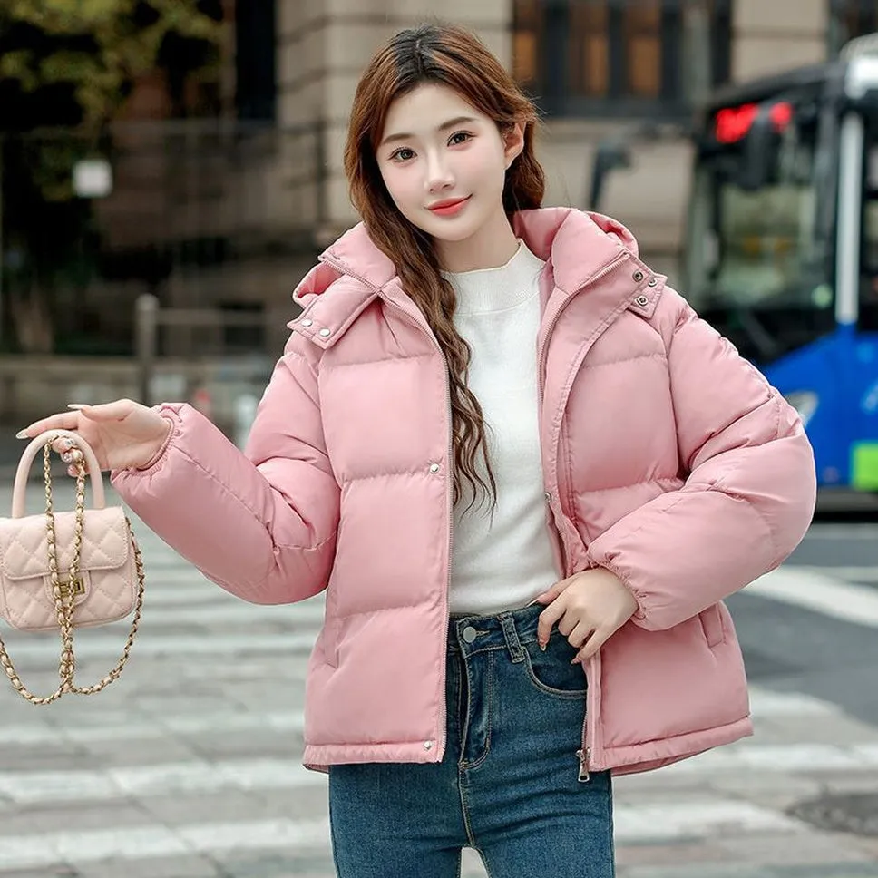 Cozy Boxy Fit Relaxed-Fit Padded Puffer Jacket for Women