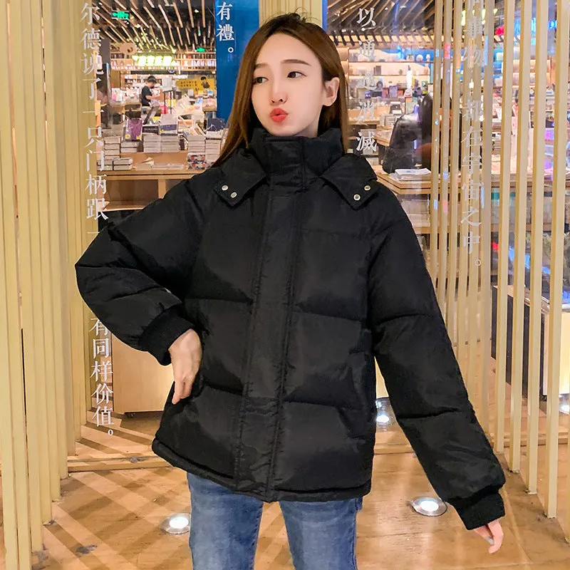 Cozy Boxy Fit Relaxed-Fit Padded Puffer Jacket for Women