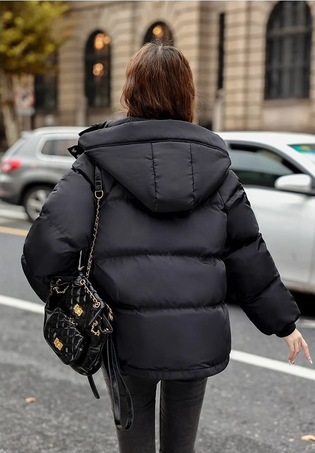 Cozy Boxy Fit Relaxed-Fit Padded Puffer Jacket for Women