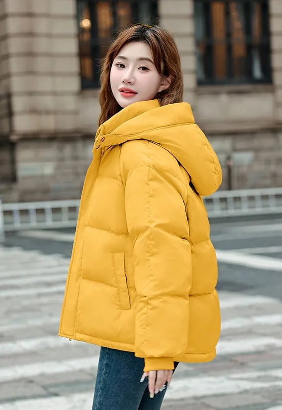 Cozy Boxy Fit Relaxed-Fit Padded Puffer Jacket for Women