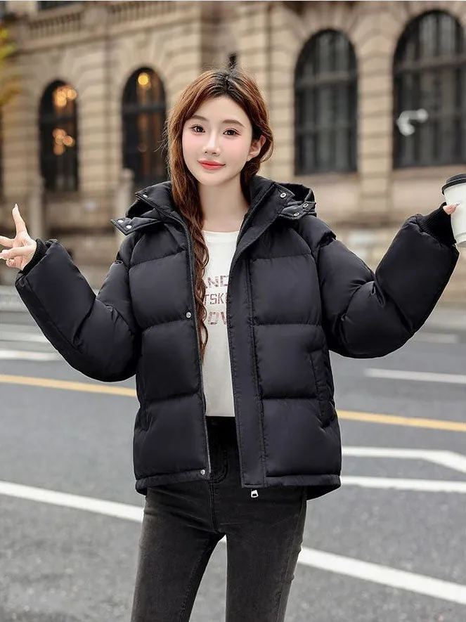 Cozy Boxy Fit Relaxed-Fit Padded Puffer Jacket for Women