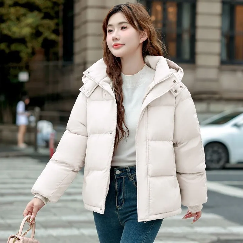 Cozy Boxy Fit Relaxed-Fit Padded Puffer Jacket for Women