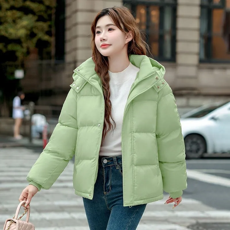 Cozy Boxy Fit Relaxed-Fit Padded Puffer Jacket for Women
