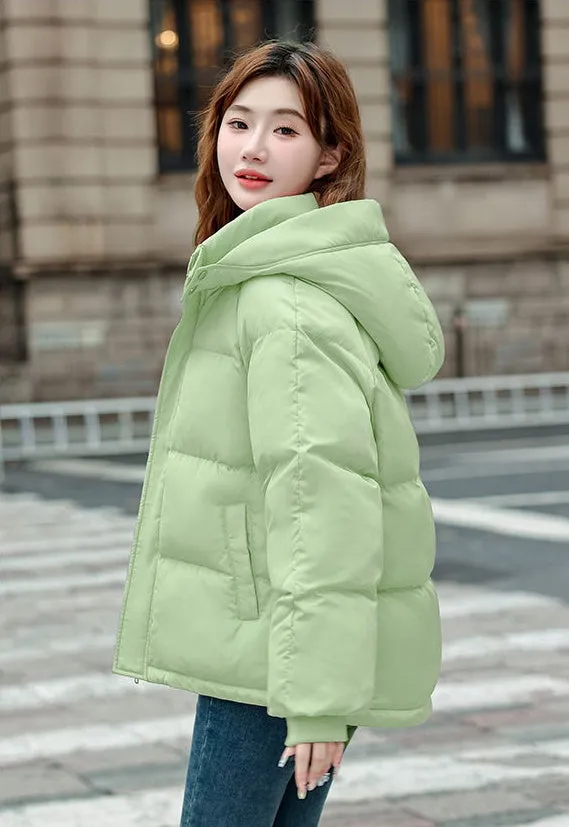 Cozy Boxy Fit Relaxed-Fit Padded Puffer Jacket for Women