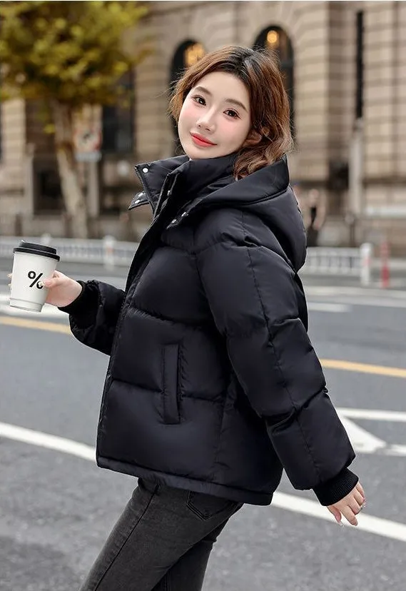 Cozy Boxy Fit Relaxed-Fit Padded Puffer Jacket for Women