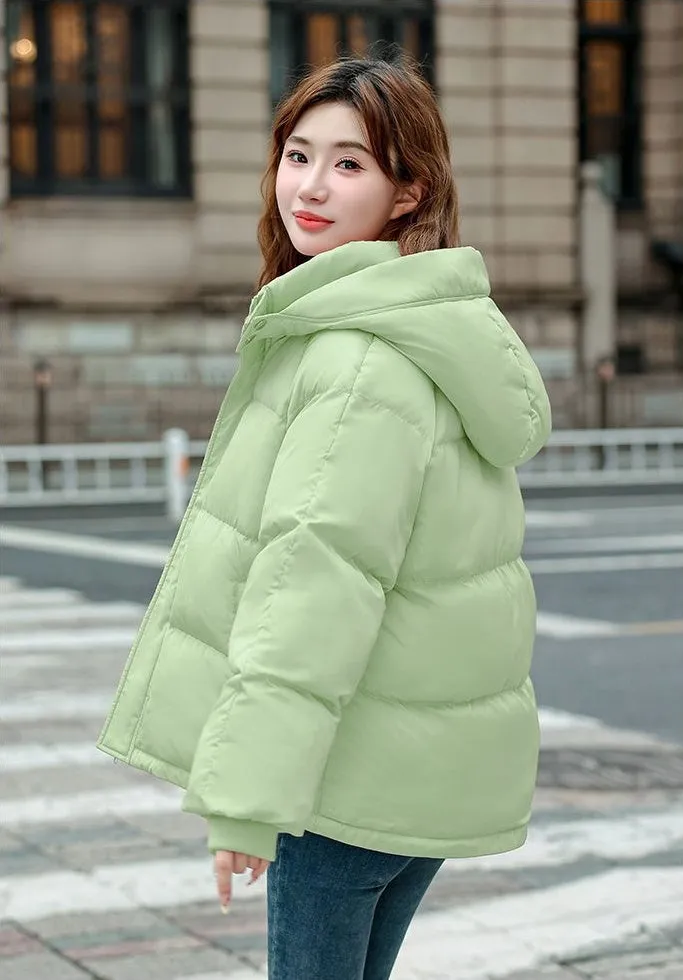 Cozy Boxy Fit Relaxed-Fit Padded Puffer Jacket for Women