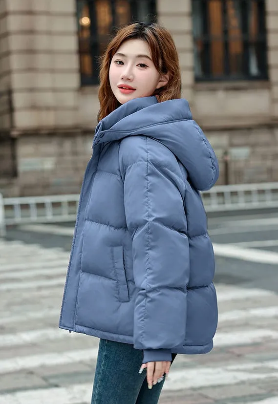 Cozy Boxy Fit Relaxed-Fit Padded Puffer Jacket for Women