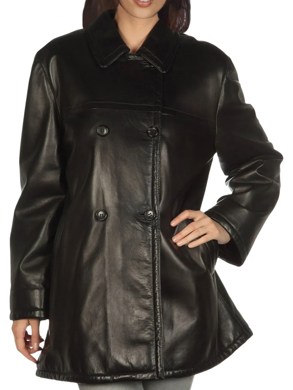 Cozy Luxe Leather Coat for Women