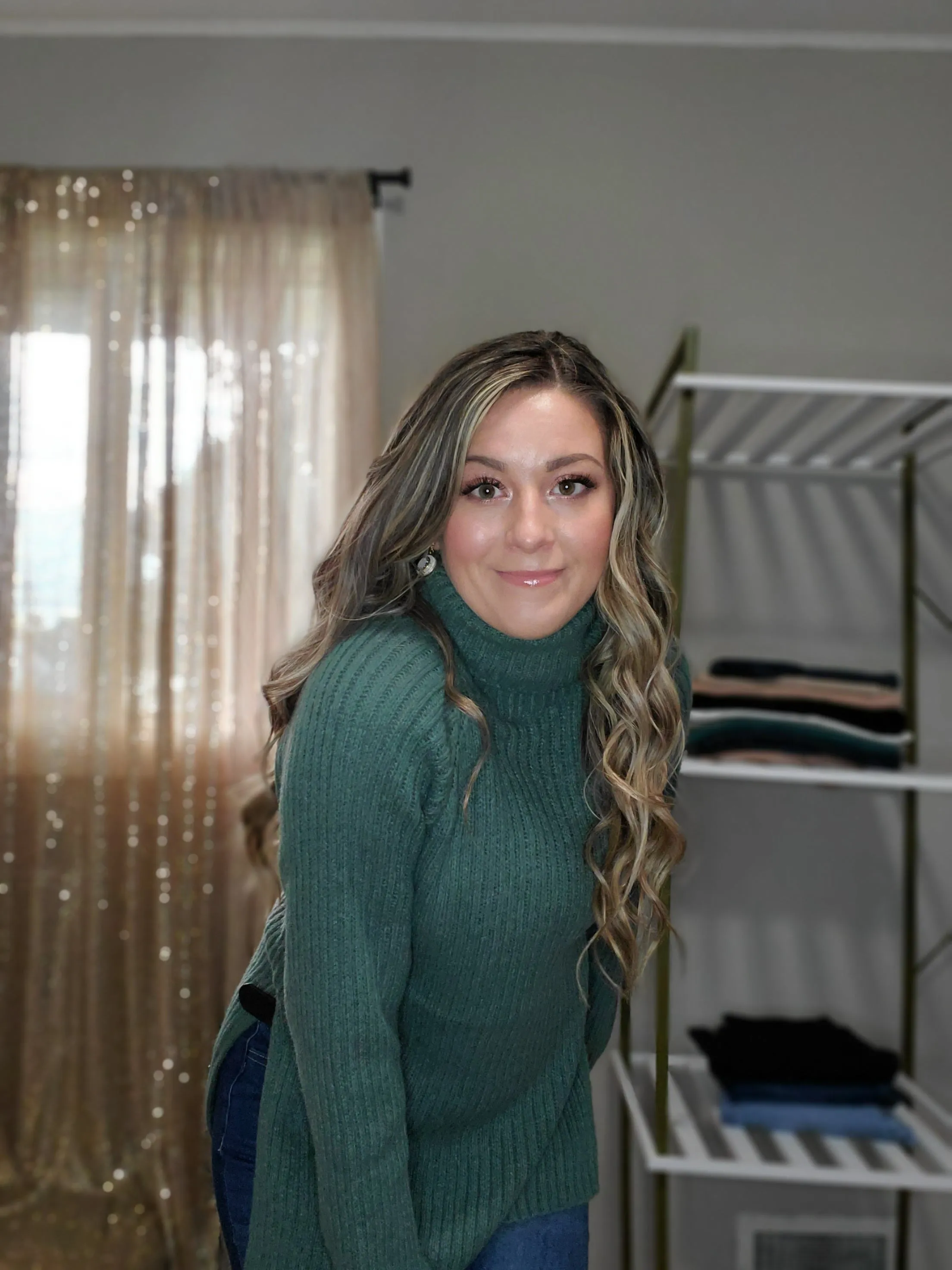 Cozy Season Ribbed Raglan Split Side Long Sleeve Turtleneck Sweater