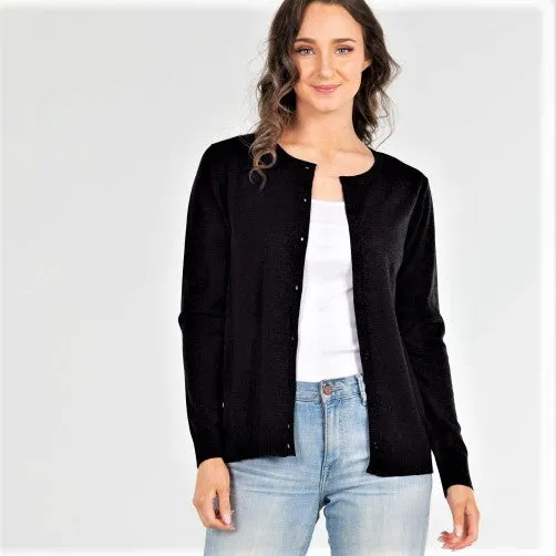Crew Cardigan - Black