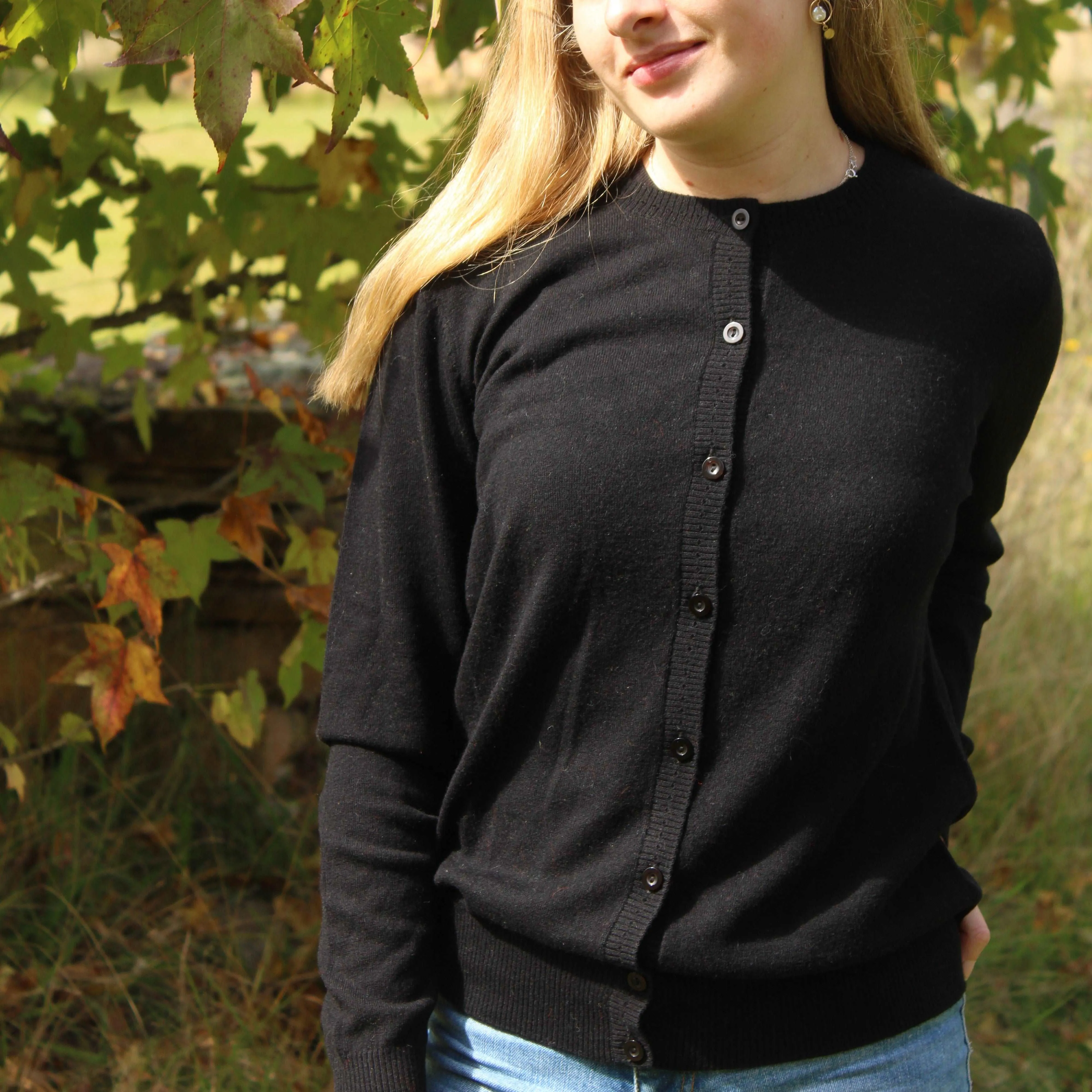 Crew Cardigan - Black