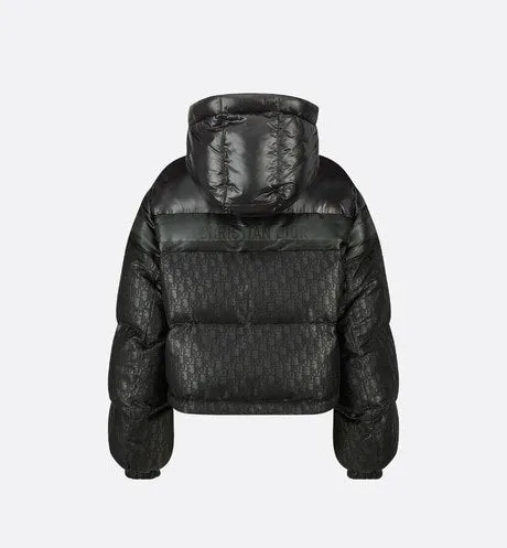 Cropped Puffer Jacket • Black Dior Oblique Lacquered Technical Fabric and Cotton