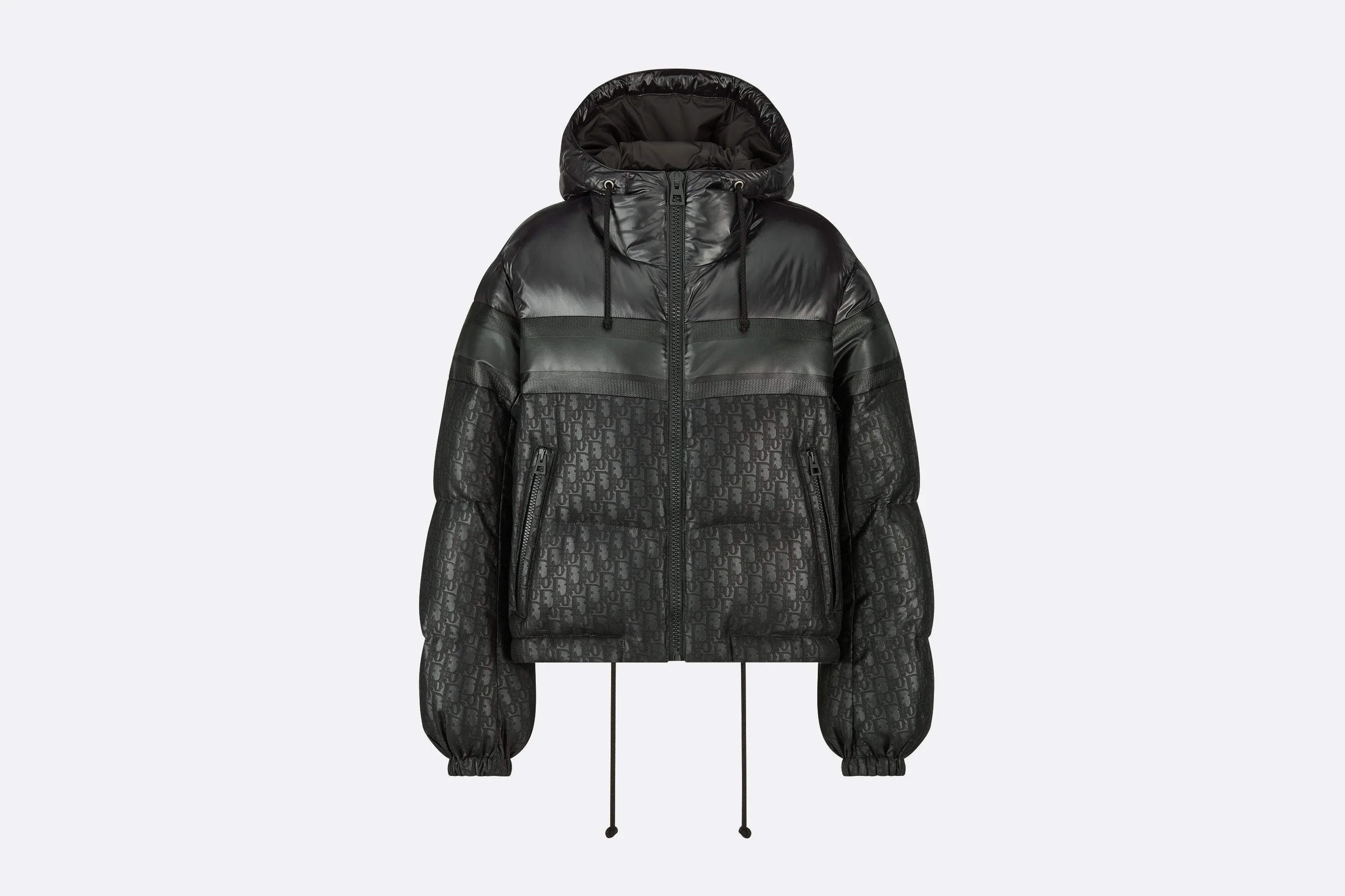 Cropped Puffer Jacket • Black Dior Oblique Lacquered Technical Fabric and Cotton