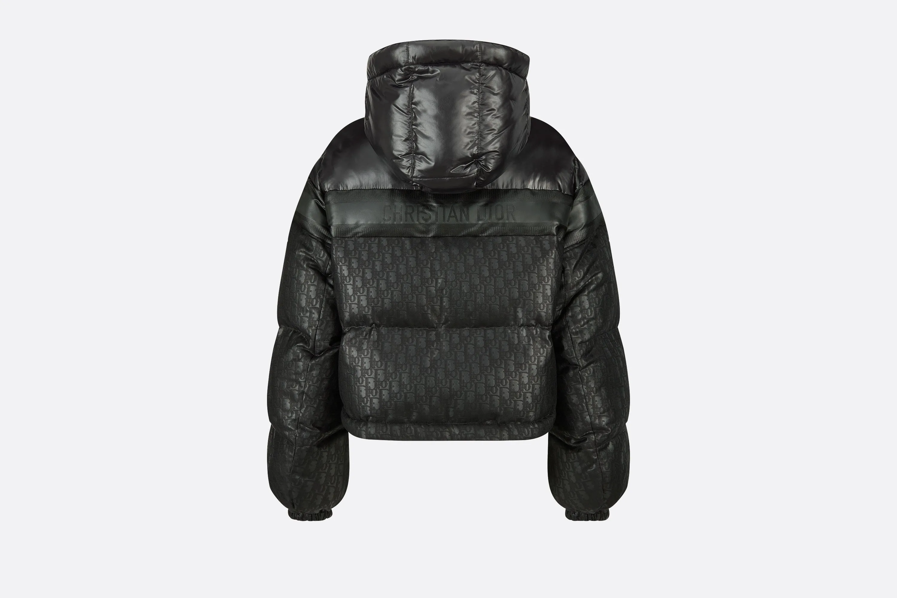 Cropped Puffer Jacket • Black Dior Oblique Lacquered Technical Fabric and Cotton