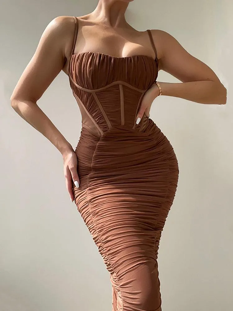 Cut Out Backless Long Dress