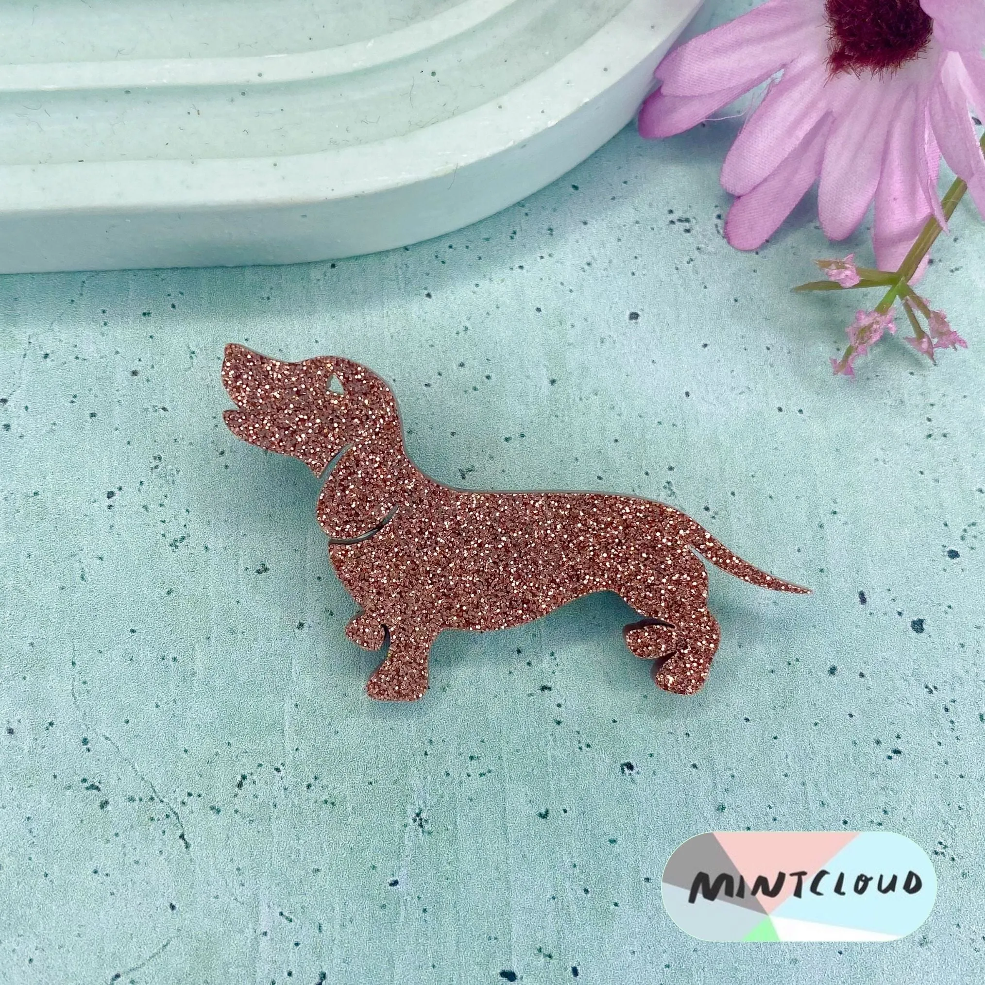 Dachshund Brooch - Various Colours