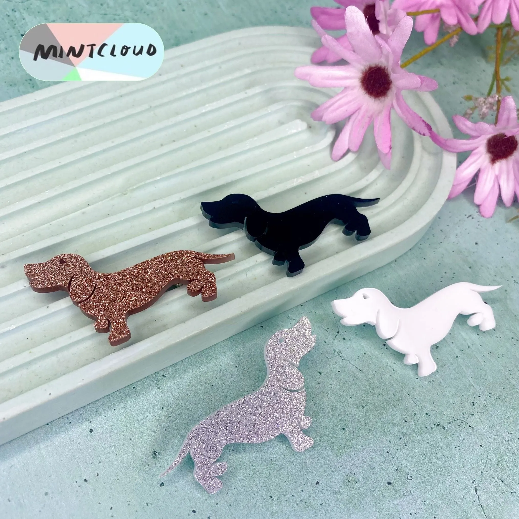 Dachshund Brooch - Various Colours