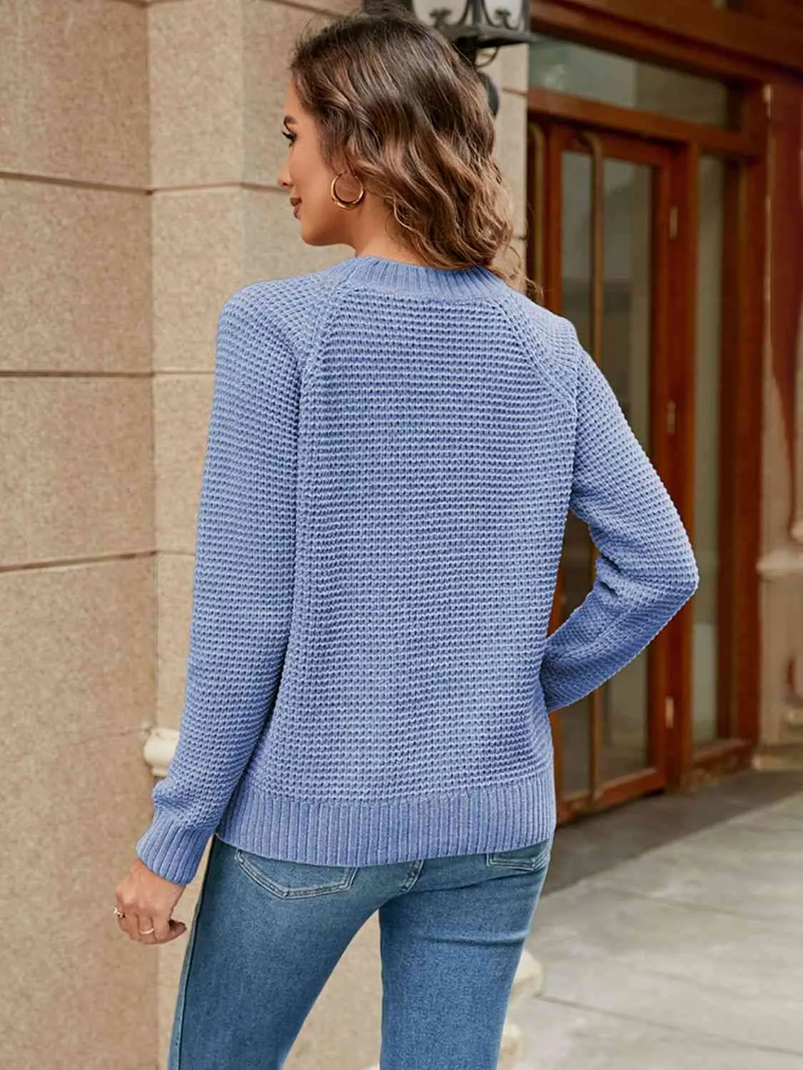 Dakota Round Neck Raglan Sleeve Sweater