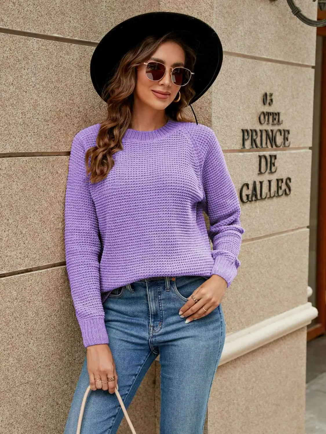 Dakota Round Neck Raglan Sleeve Sweater