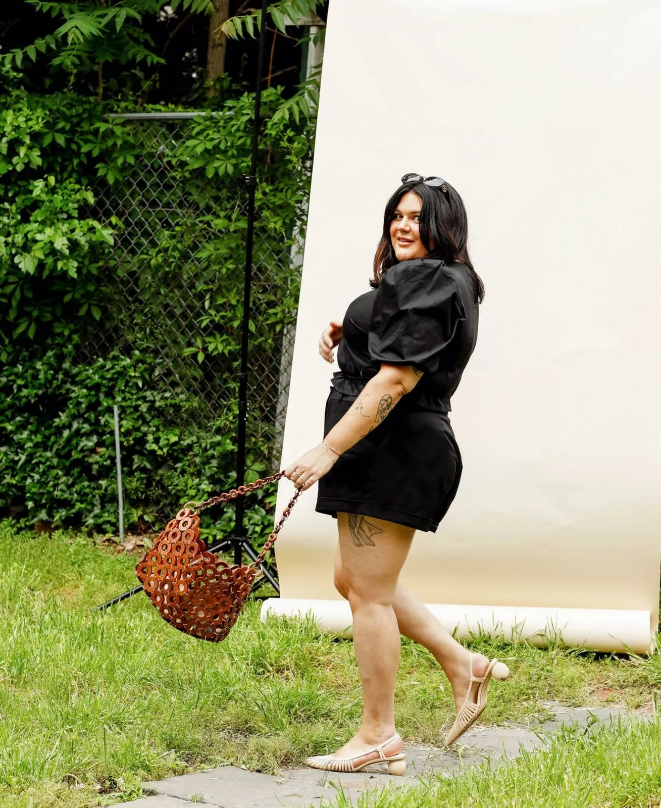 Danielle Bernstein Plus Size Cuffed High Cut Shorts