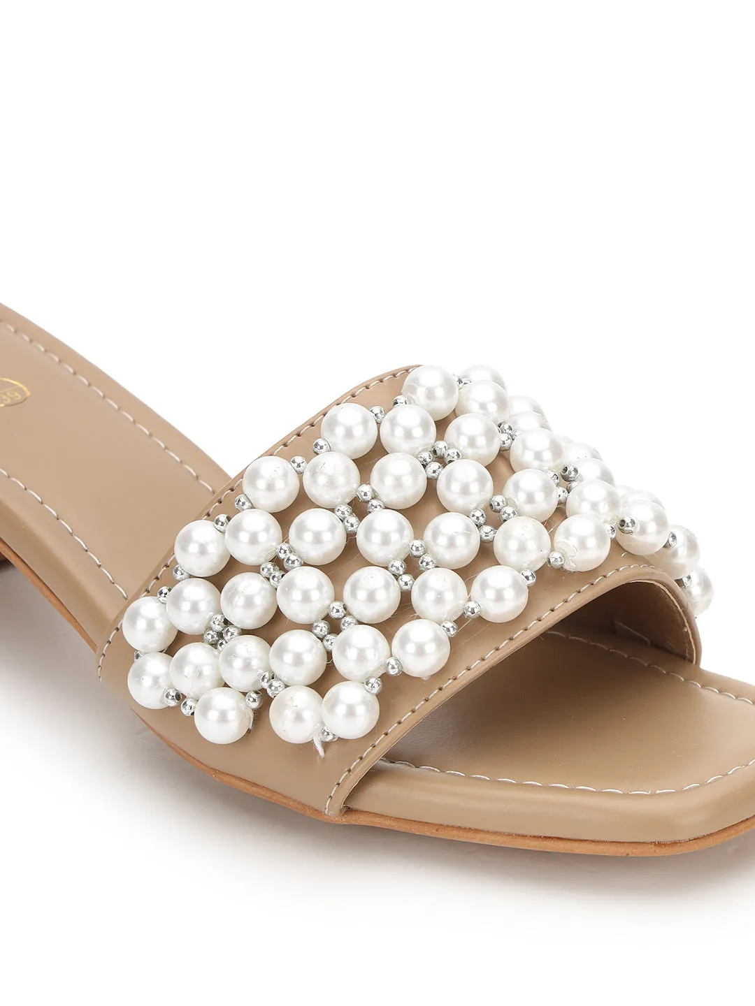 Dark Beige PU Stylish Slip-On Block Mules (TC-NK-004-DBEIG)