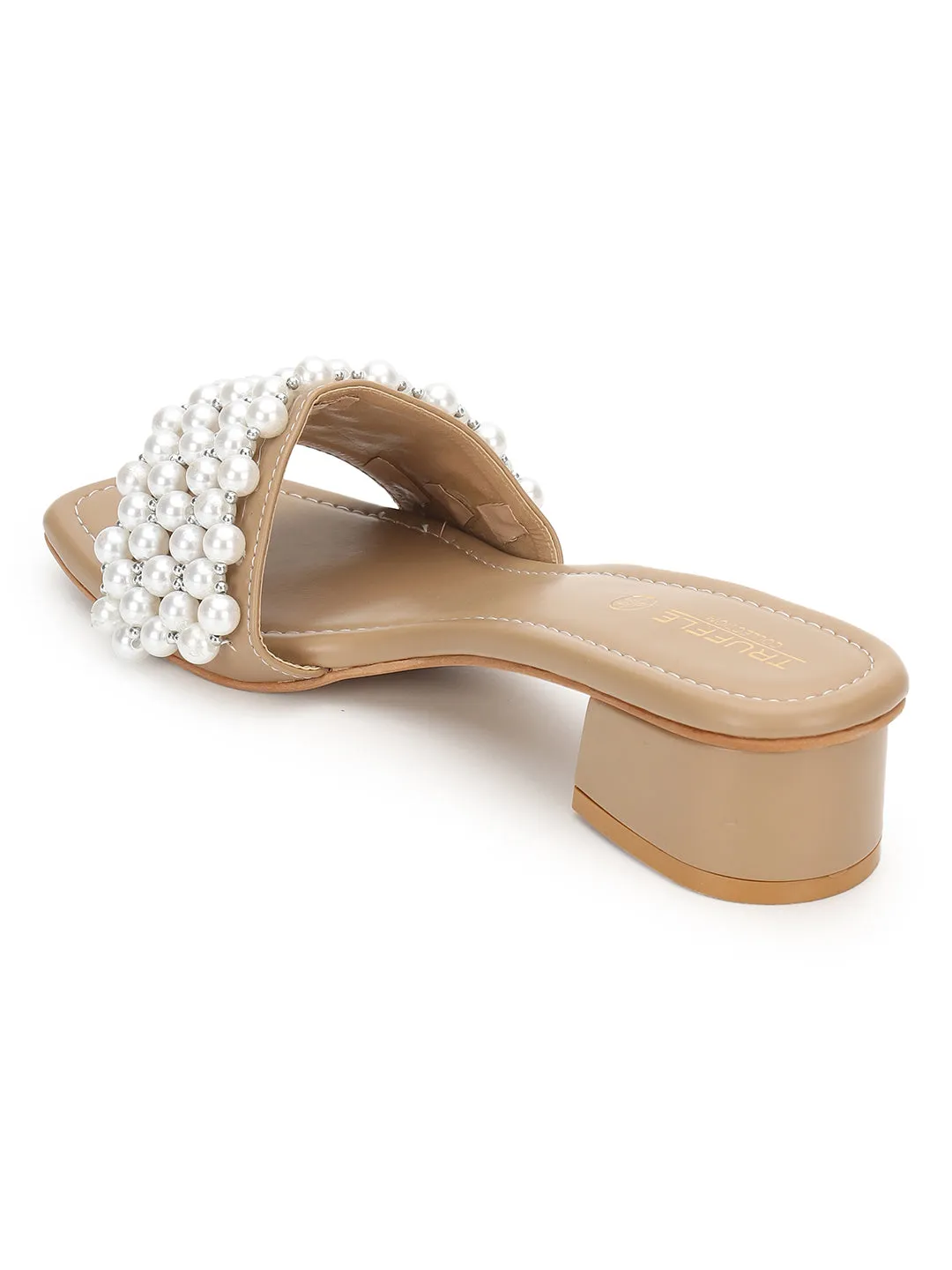 Dark Beige PU Stylish Slip-On Block Mules (TC-NK-004-DBEIG)
