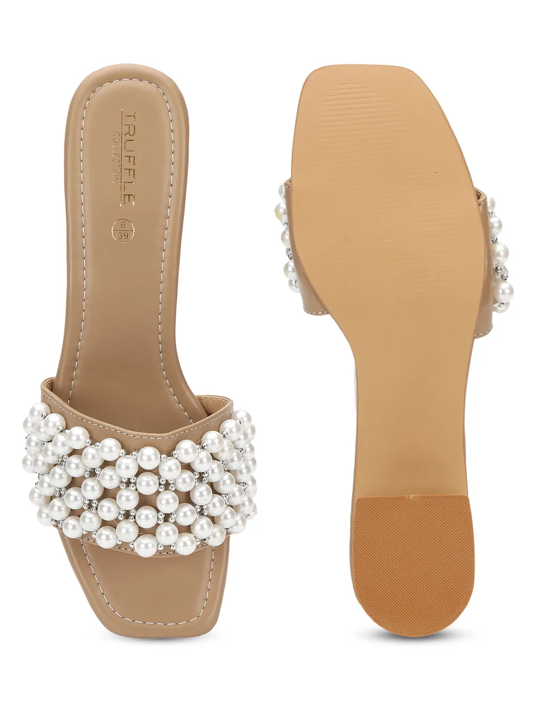 Dark Beige PU Stylish Slip-On Block Mules (TC-NK-004-DBEIG)