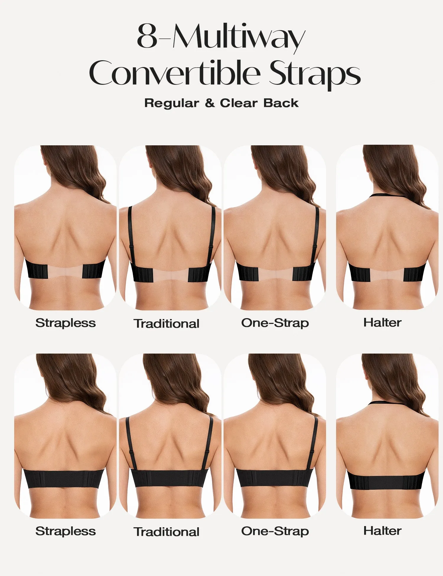 Deep V Wireless Push-Up Bra Black