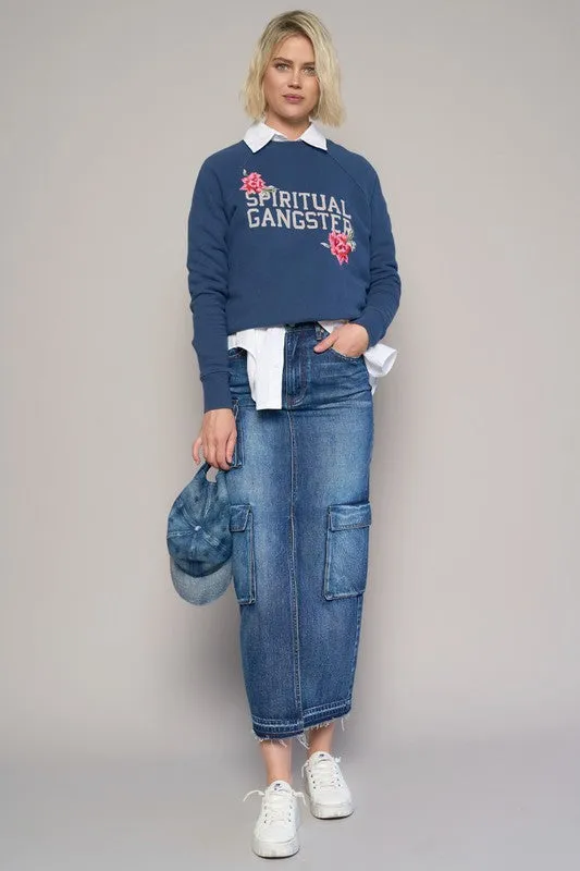 Denim Lab USA CARGO POCKET LONG SKIRT