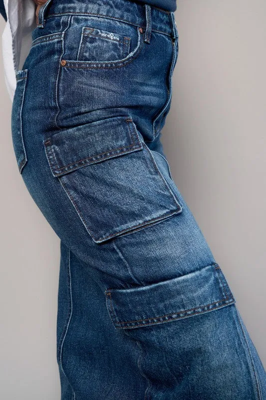 Denim Lab USA CARGO POCKET LONG SKIRT