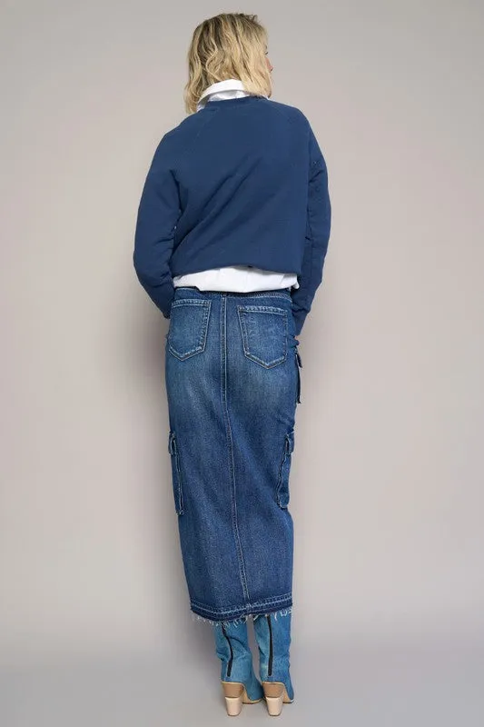 Denim Lab USA CARGO POCKET LONG SKIRT