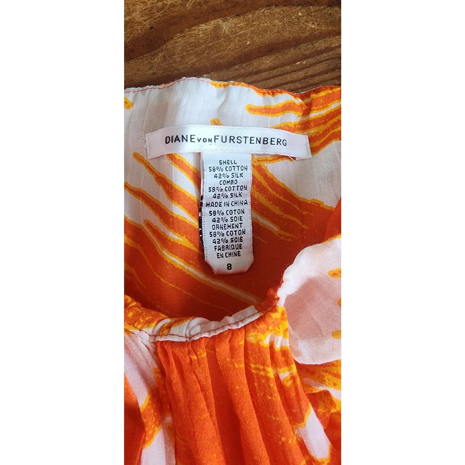 Diane Von Furstenberg Sun Dress Spring 2008 Orange White Blue