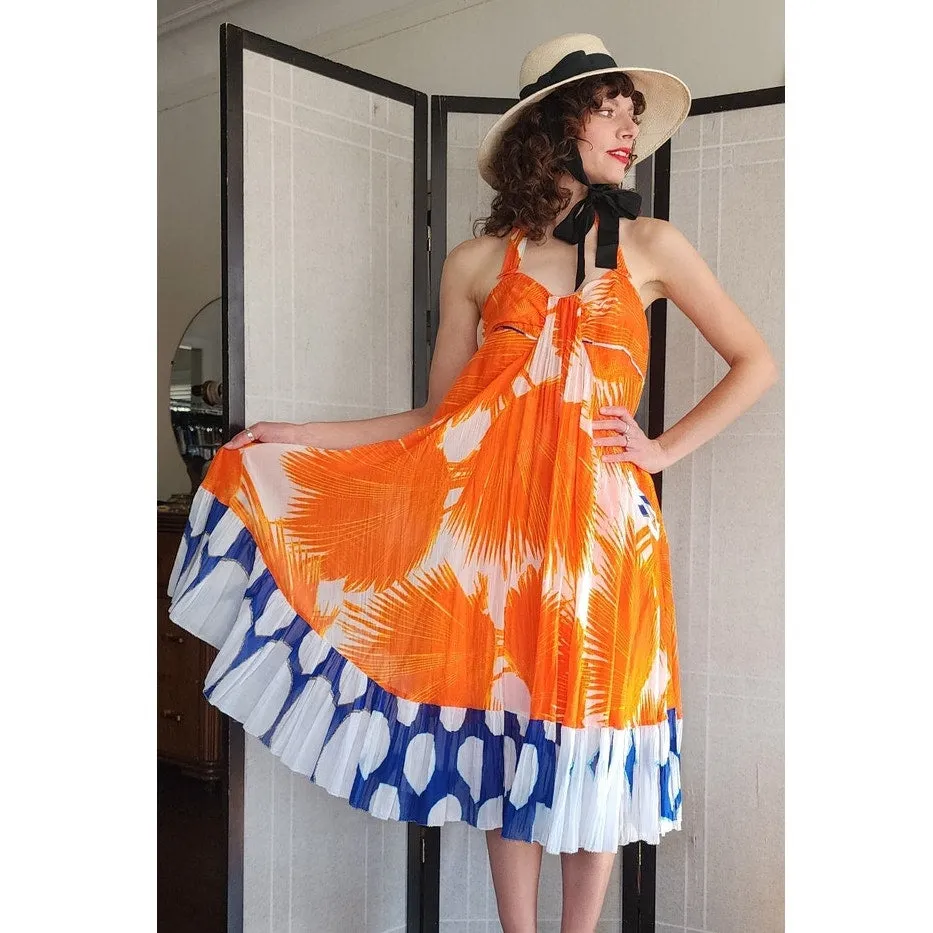 Diane Von Furstenberg Sun Dress Spring 2008 Orange White Blue